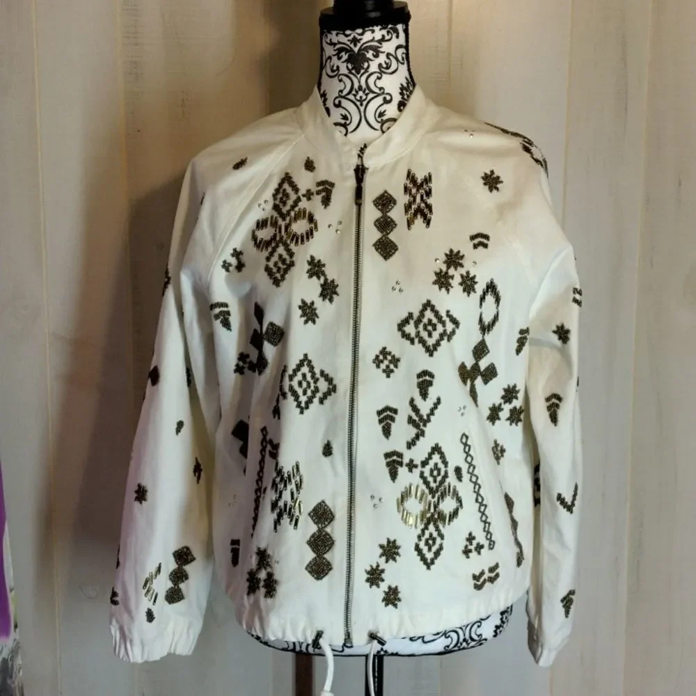 Chico's Size 1 Aztec Style Jacket with Embellishments. Stunning!!!!